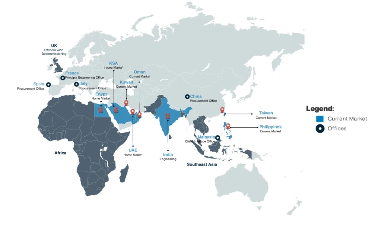 NMDC Group global presence map