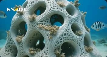 3D printed artificial reef structure underwater