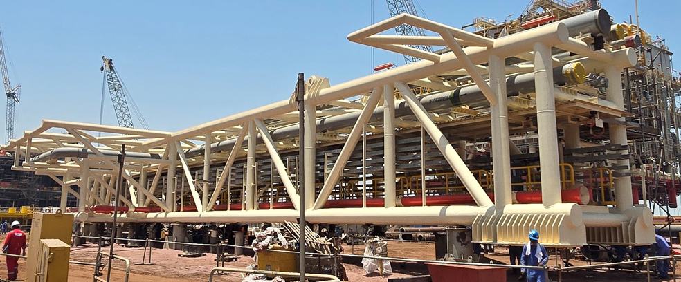 Fabricated bridge structure in an NMDC Energy yard