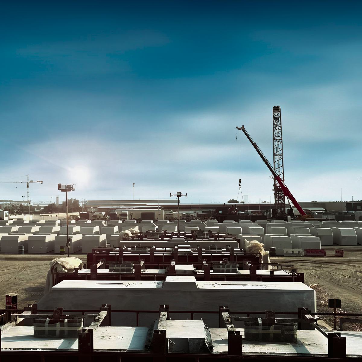 Precast concrete yard