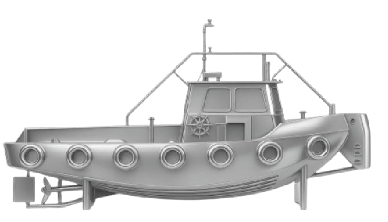 Pushy Cat workboat illustration